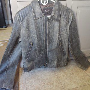 Woman's winlet brown leather distressed jacket
